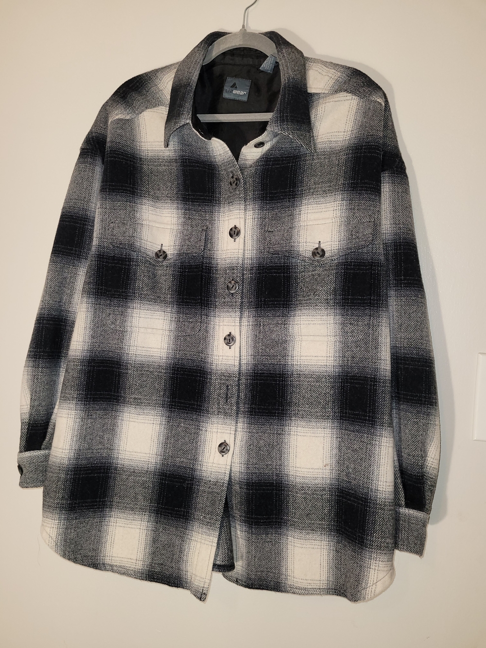 Women's Black & White Plaid Shacket